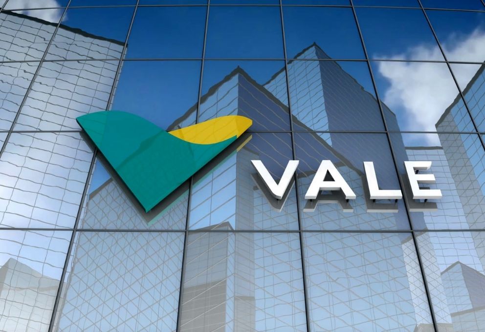 Logo da Vale em imagem sobre alta na produção de minério de ferro, cobre e níquel no primeiro trimestre